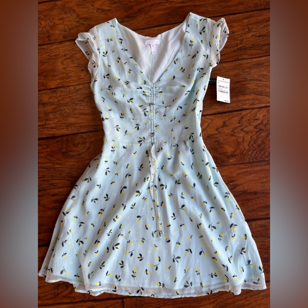 NWT Leith Blue Glow Nina Floral Dress Size XS. With tags Junior dress